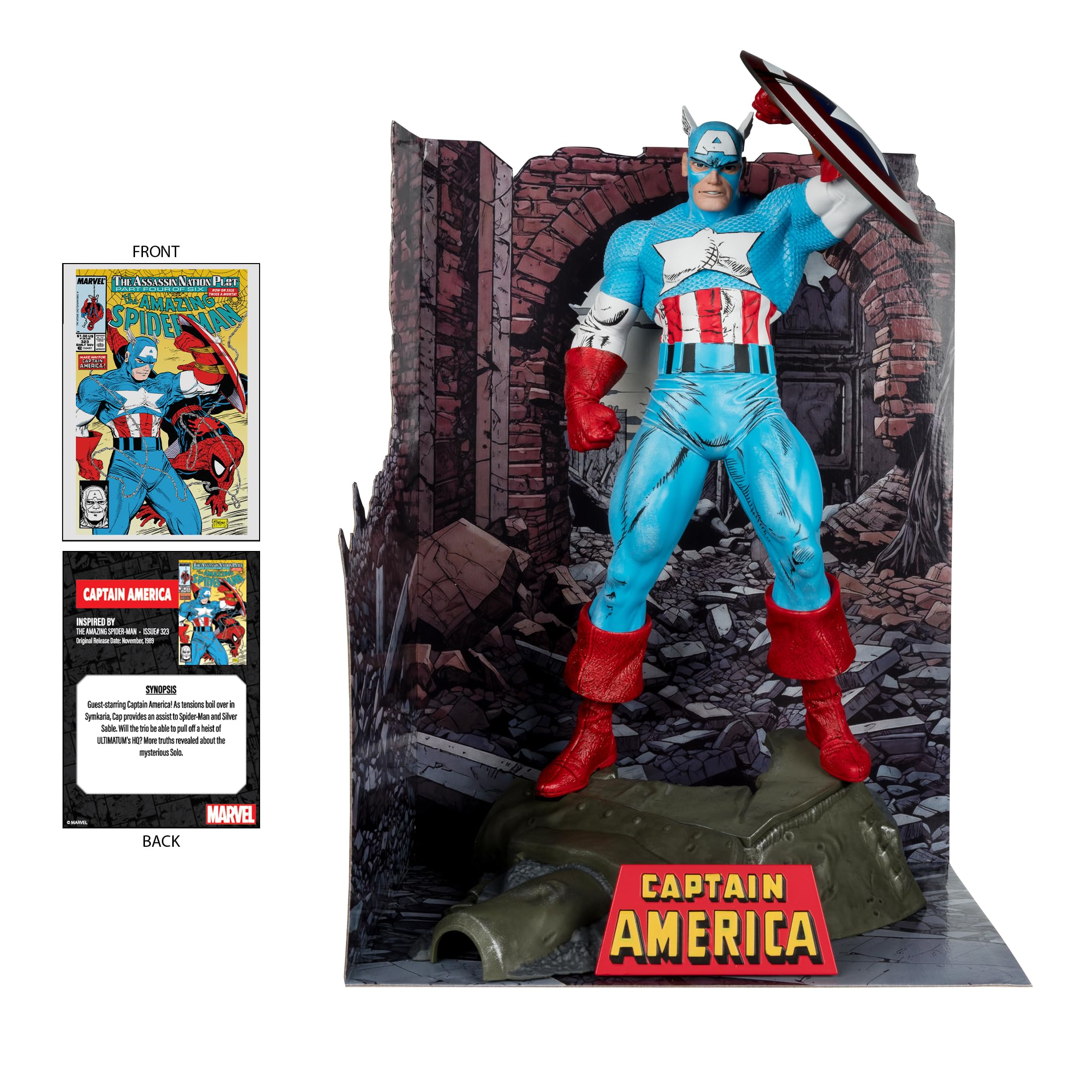 McFarlane Marvel Captain America 323 figura 1:6 con fumetto