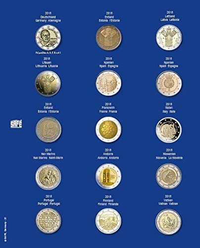 SAFE 7822-21 Foglio TOPset 2 Euro 2018 Senza Capsule