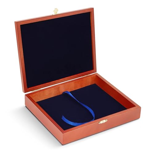 Safe 5896 teca legno per 90 monete 10/20 euro velluto blu