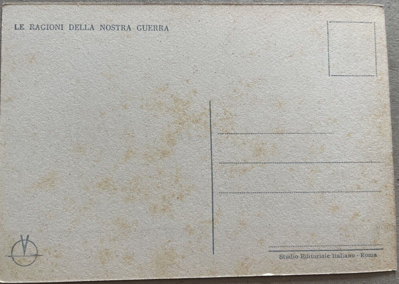 TS Collezionismo Militaria Cartolina Spazio Vitale Africa WW2 Non Viaggiata