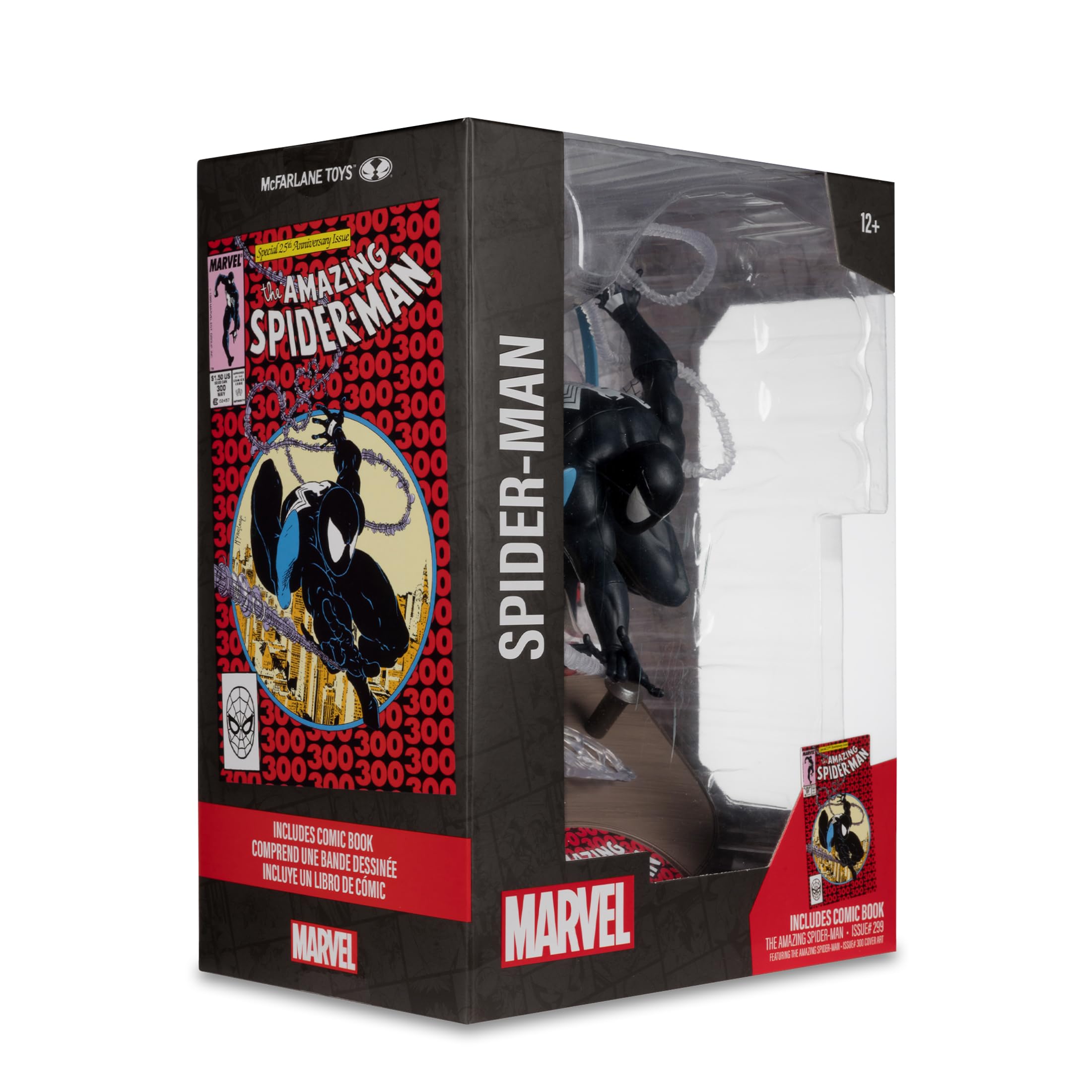McFarlane Marvel Spider-Man Symbiote Suit 1:6 figure con fumetto