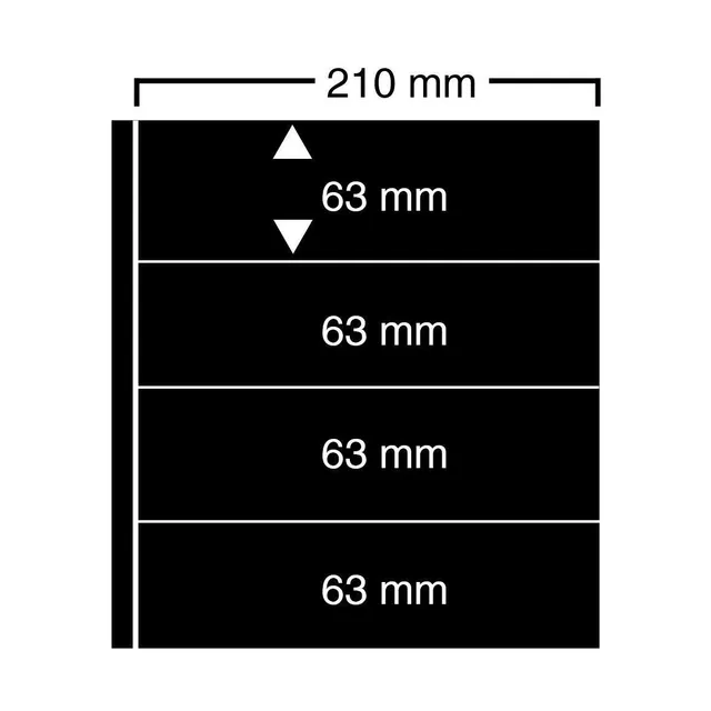 SAFE 424 Clipfix fogli neri 10 pezzi 4 strisce 63x210 mm
