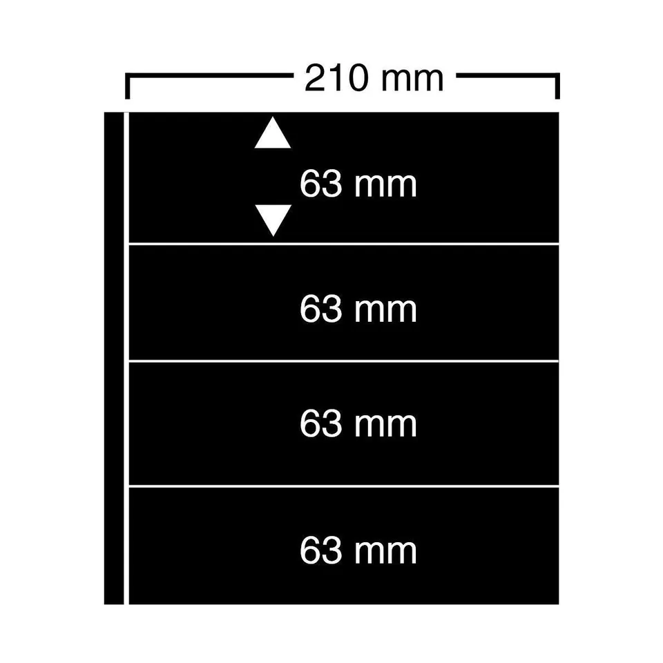 SAFE 424 Clipfix fogli neri 10 pezzi 4 strisce 63x210 mm