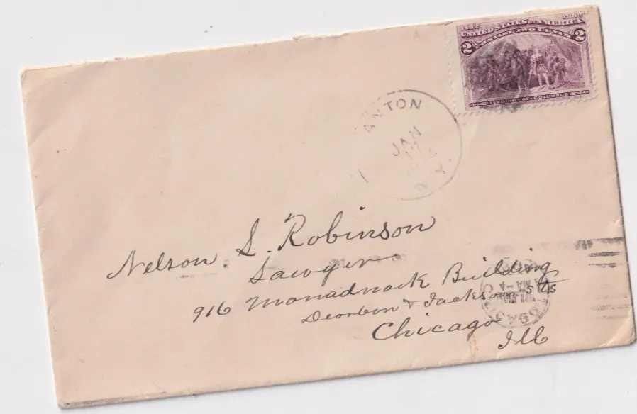 TS Collezionismo Filatelia U.S. Cover 1894 2c Columbus Chicago