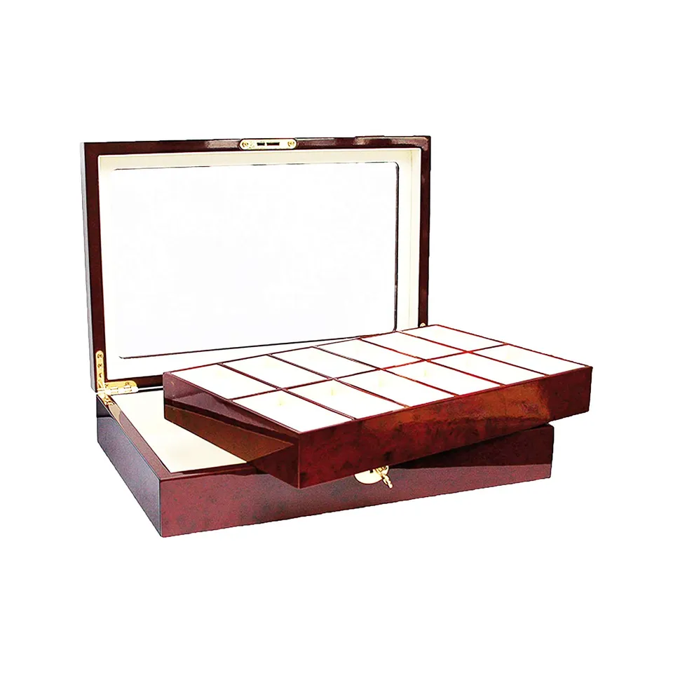 Safe Uhren Schmuck 260 scatola orologi legno 12 posti mogano