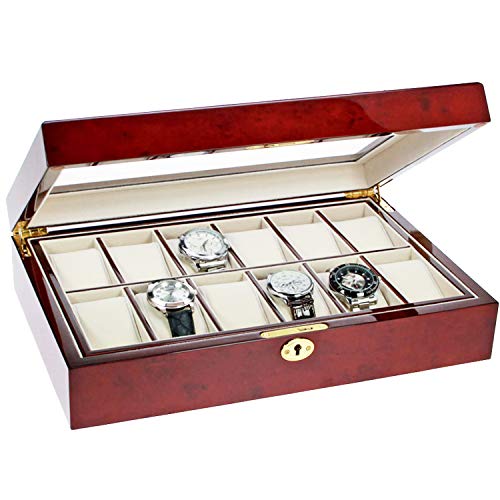 Safe Uhren Schmuck 260 scatola orologi legno 12 posti mogano