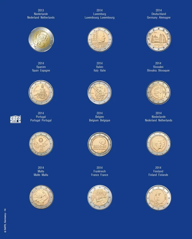SAFE 7302-14 foglio 2 euro 2014 per monete in capsula