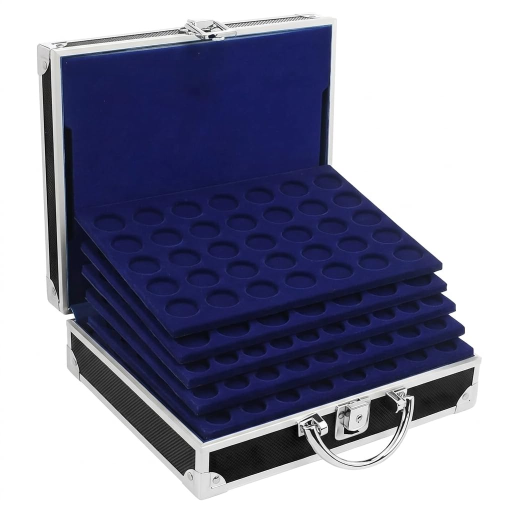 Safe 9801 valigia portamonete alluminio 6 vassoi 200 monete
