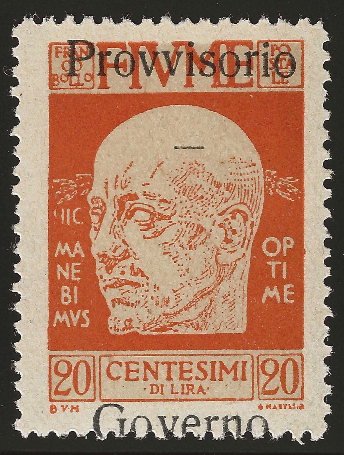 TS Collezionismo Filatelia Fiume 1920 20c soprastampa MNH