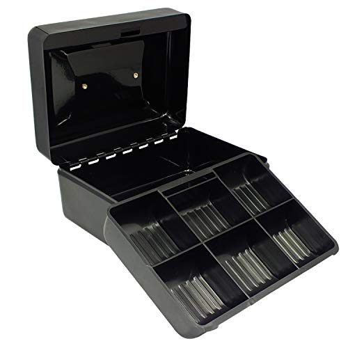 SAFE Cassetta Portavalori Nera 18x25x9 cm con Chiave Acciaio