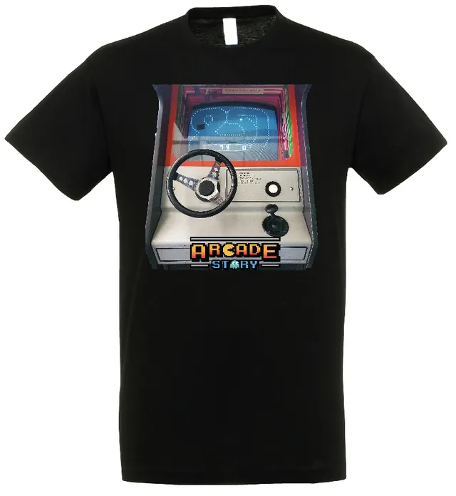 Arcade Story Magliette Le Mans T-Shirt Nera Cotone Cabinato