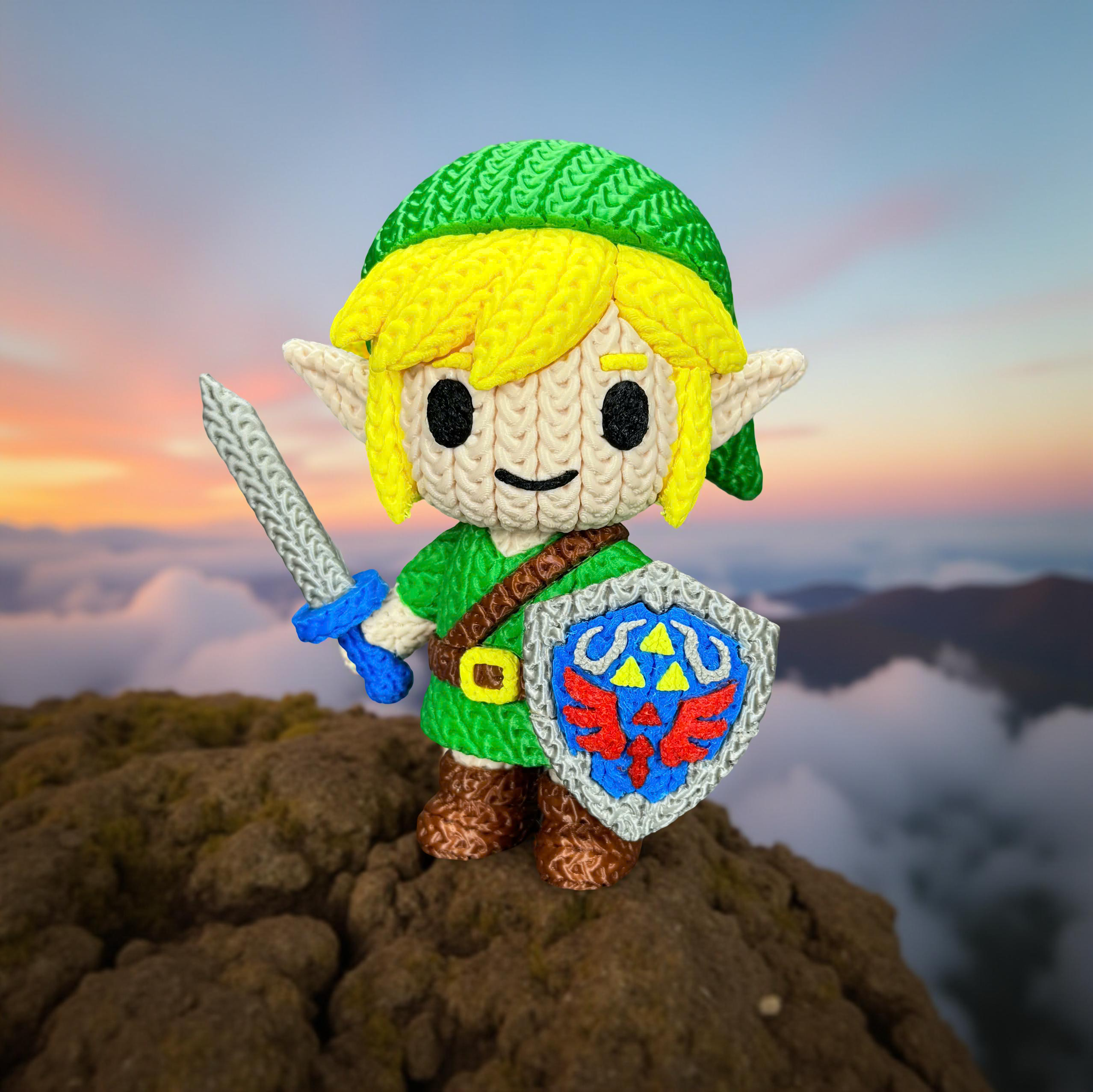 L'Atelier di Zelda Stampe Incantate Link Crochet Statua PLA Zelda