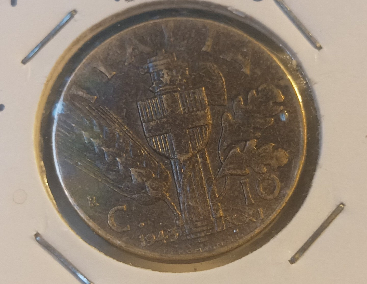 TS Collezionismo Numismatica Regno 10 Cent Impero 1943 SPL Anno XXI