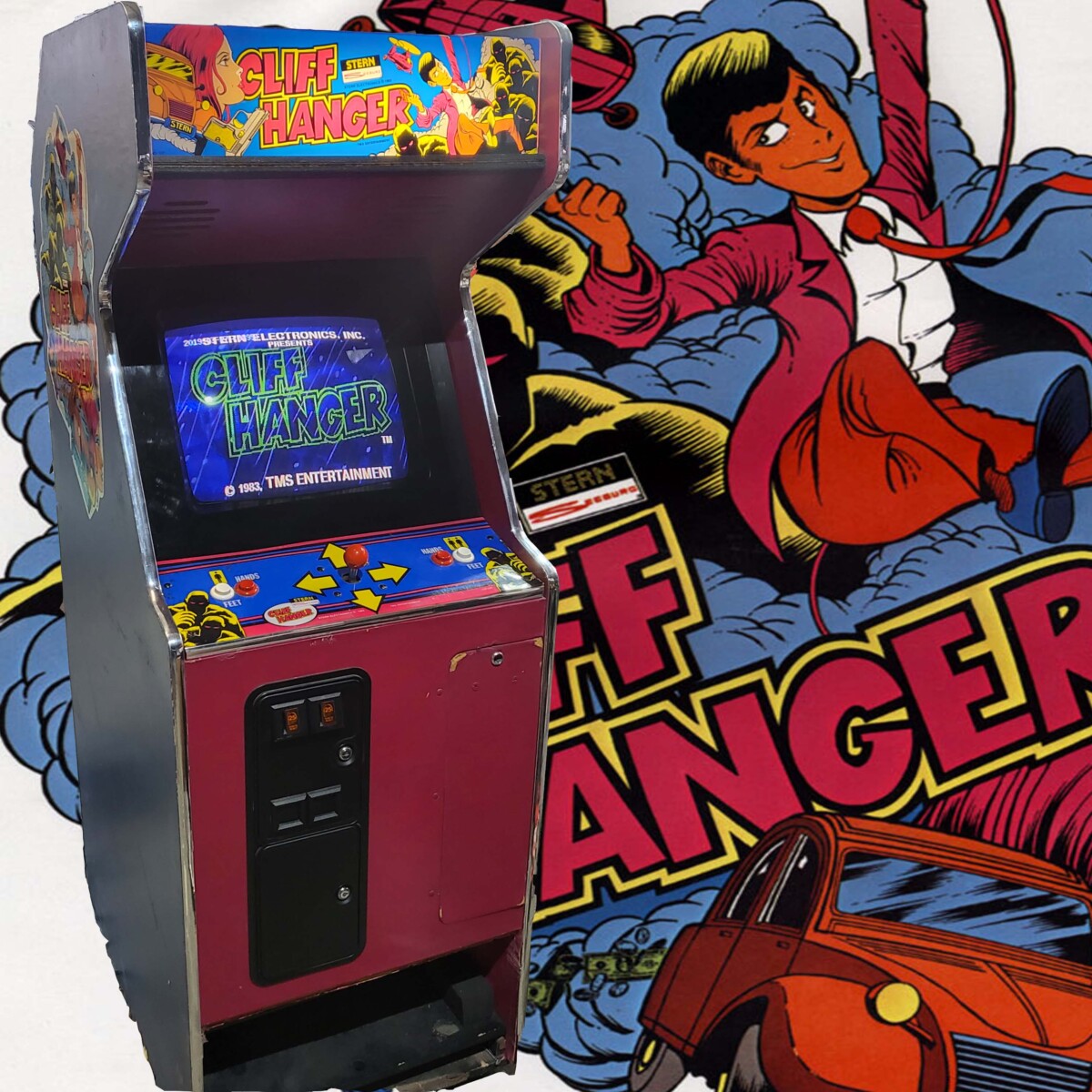 Arcade Story Arcade Cliff Hanger cabinato lasergame 1983