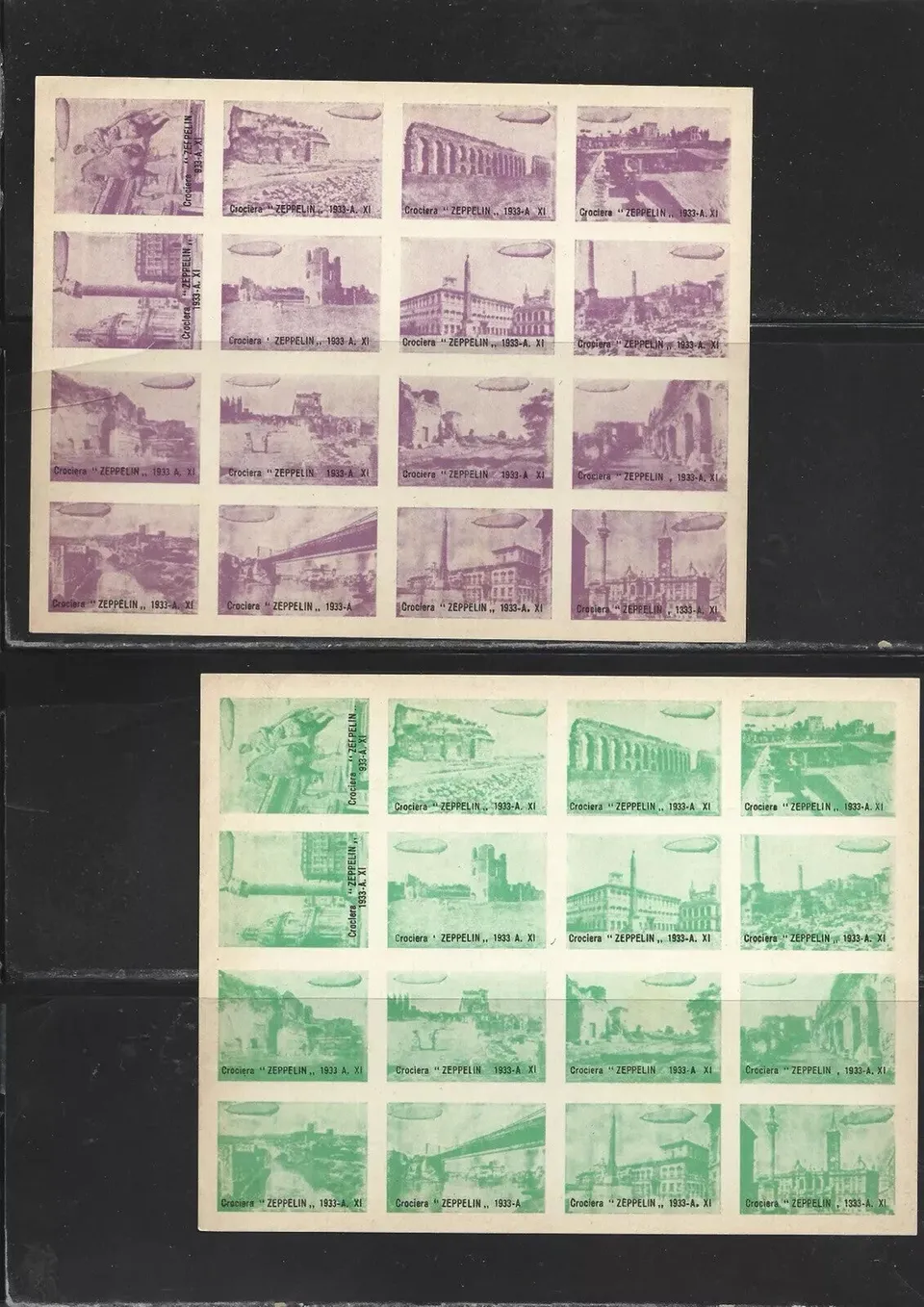 TS Collezionismo Filatelia Zeppelin 1933 lotto 4 foglietti chiudilettera