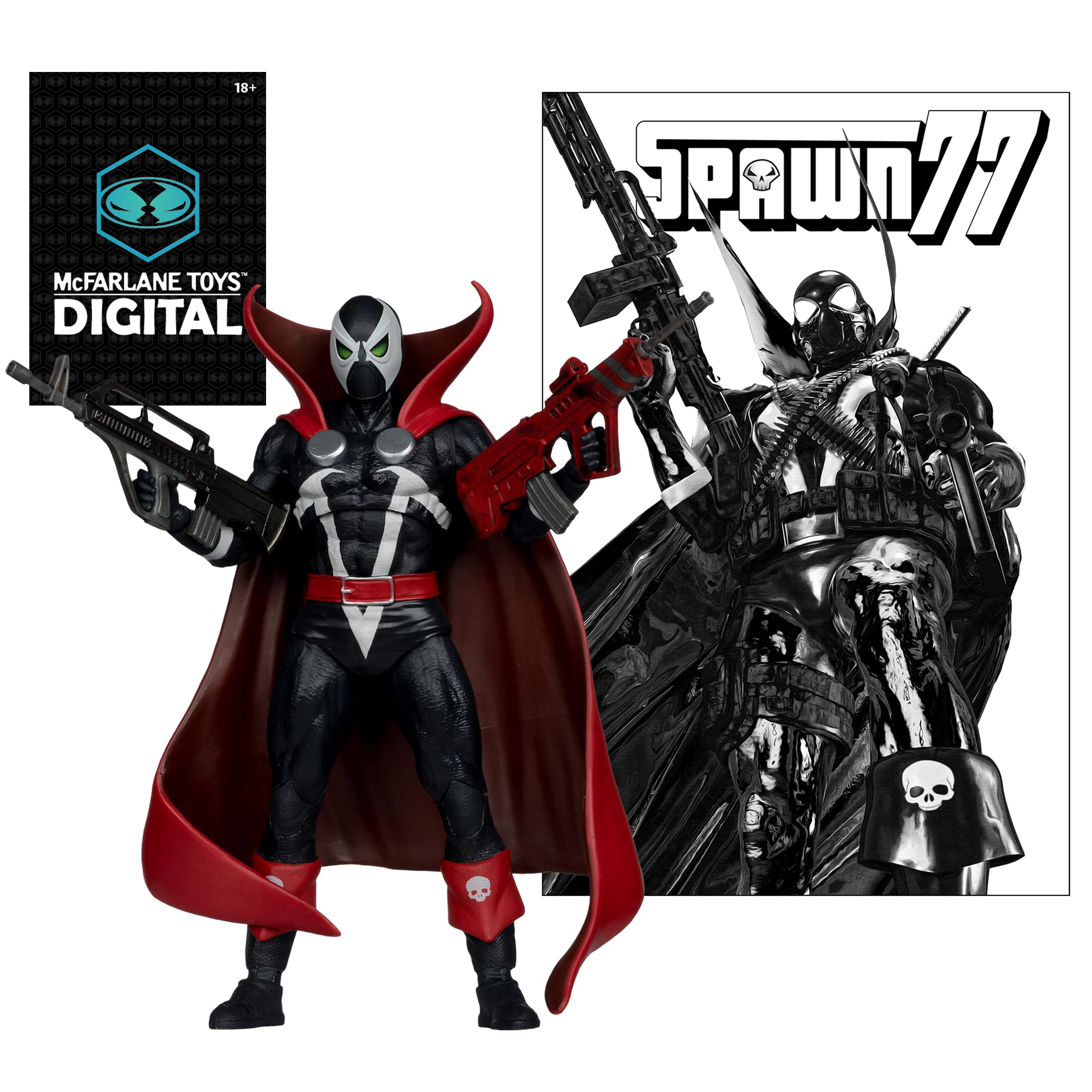 McFarlane Spawn 77 Action Figure Nero Rosso 17,8cm Platinum