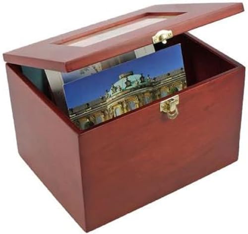 Safe 5870 Scatola Legno Acajou 400 cartoline velluto rosso