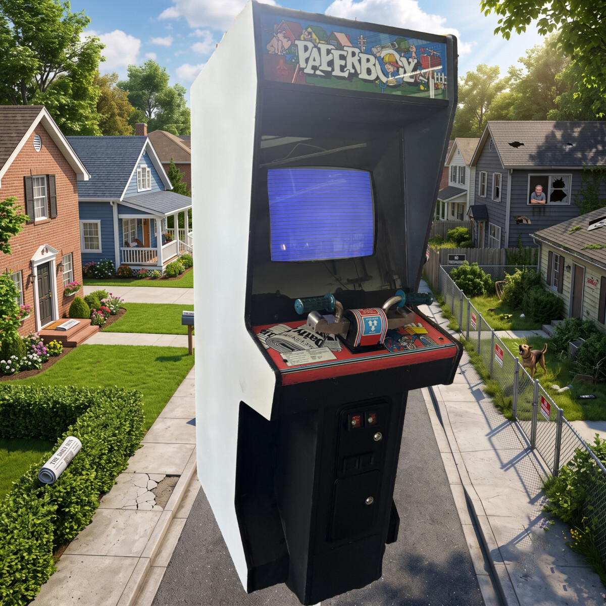 Arcade Story Paperboy Atari cabinato arcade manubrio bici