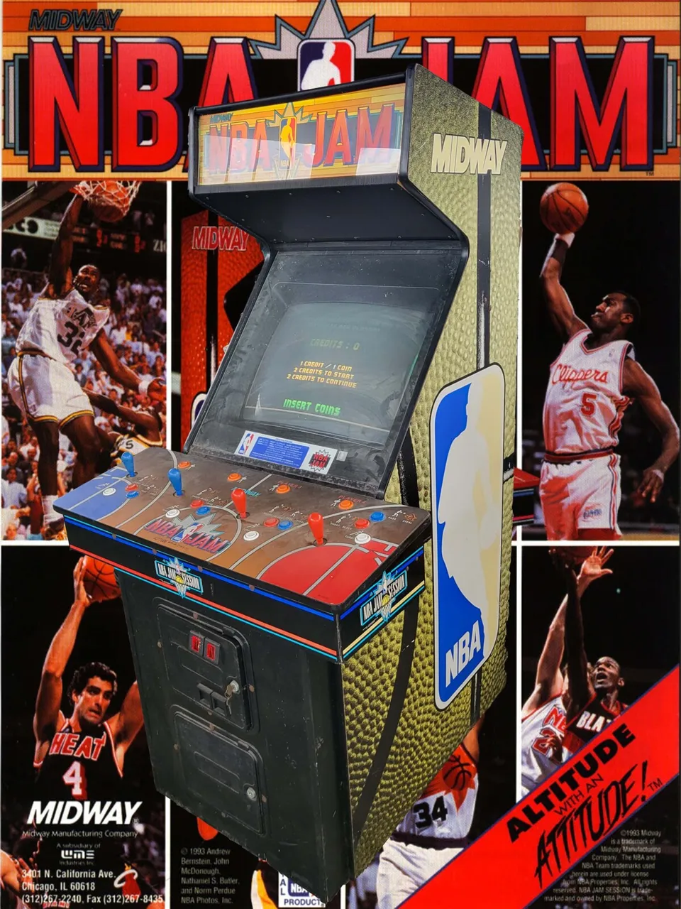 Arcade Story NBA Jam Anni 90 cabinato basket 2vs2 4 giocatori
