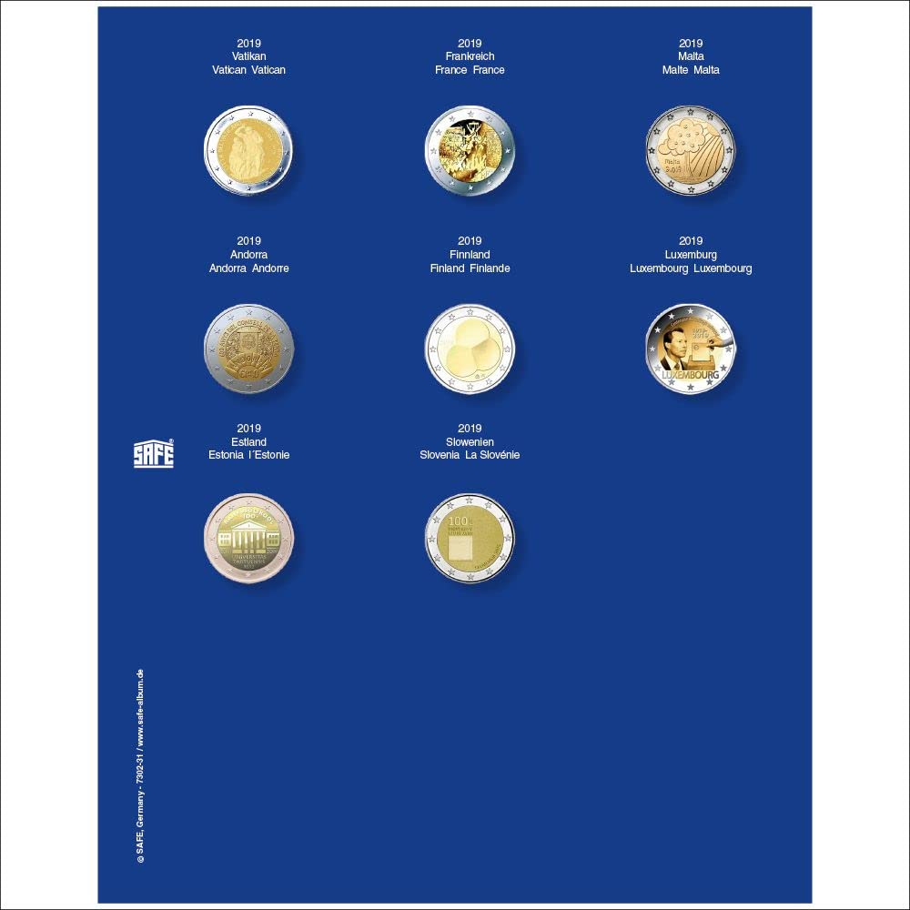 SAFE Sammelsysteme 7302-32 foglio 2 euro 2020 con capsule