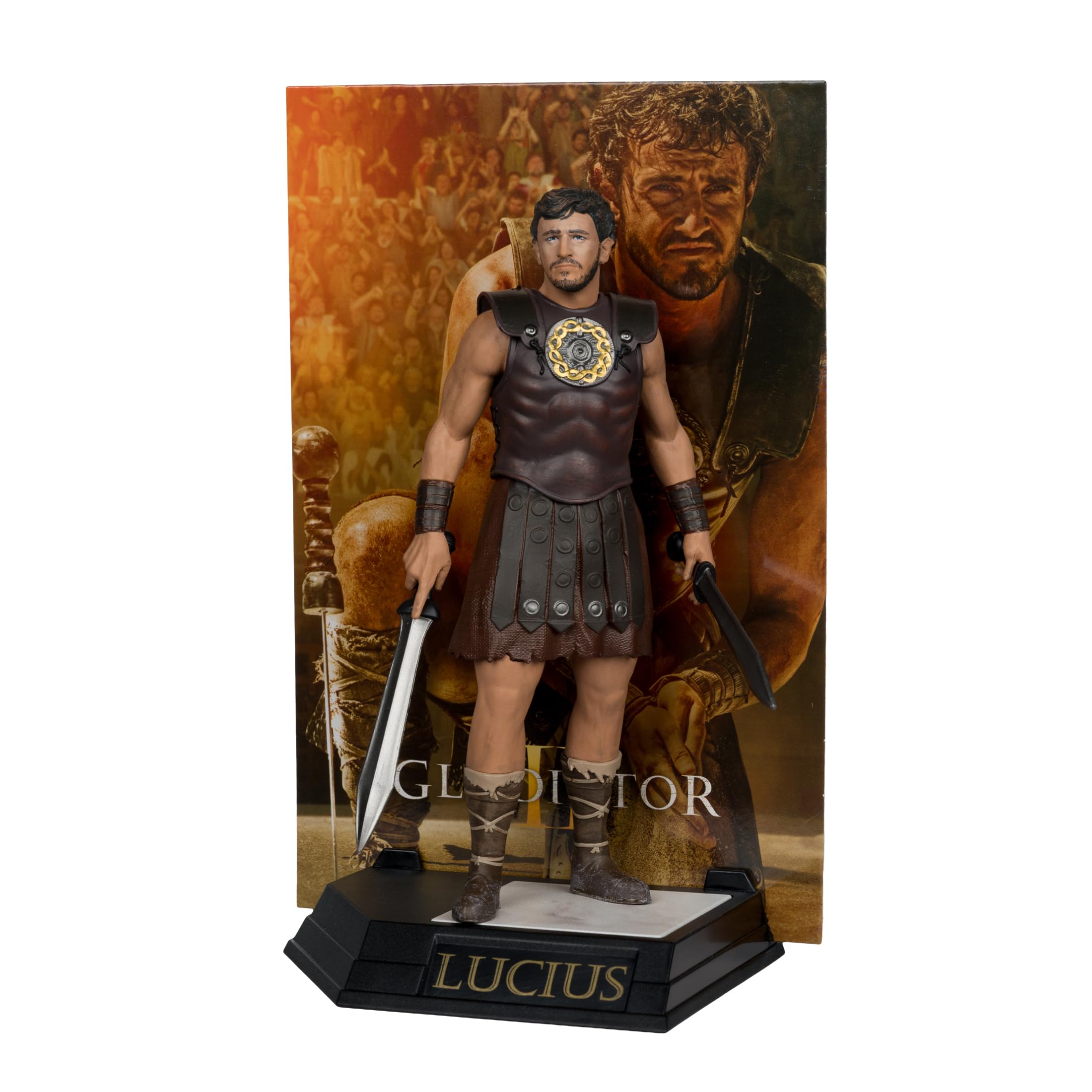 McFarlane Movie Maniacs Lucius Gladiator II figure in posa 15,2 cm