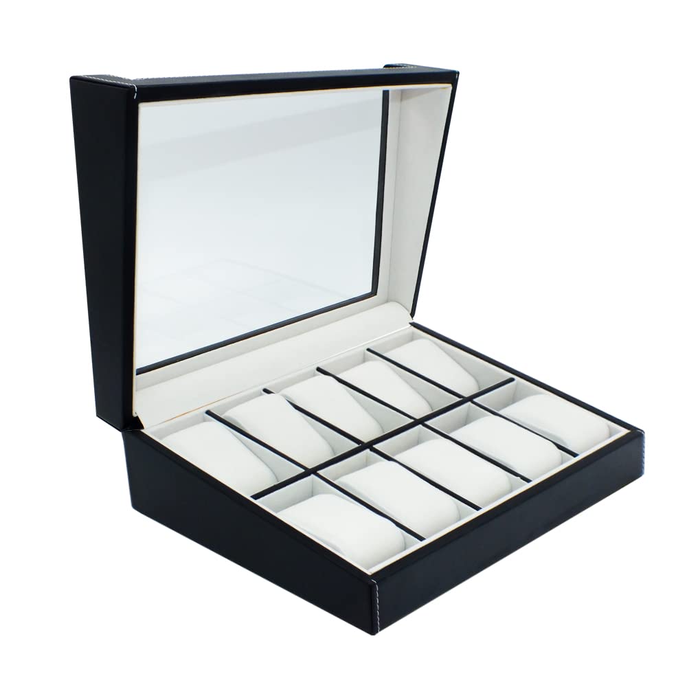 SAFE valigetta portaorologi legno nero 10 orologi con finestra