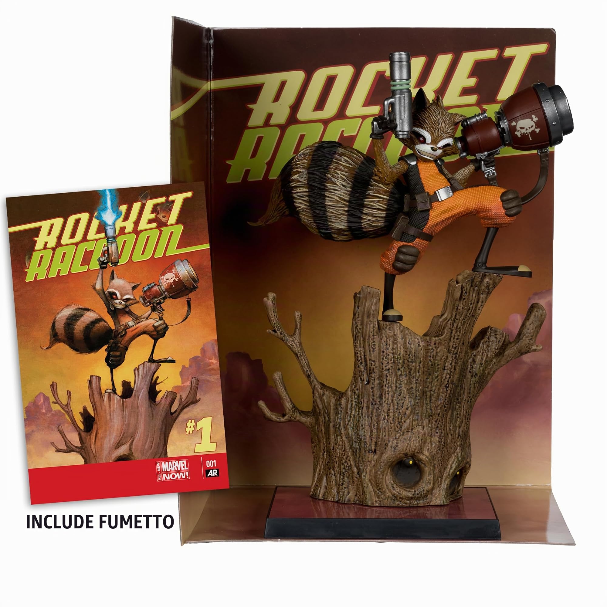 McFarlane Marvel Rocket Raccoon statua 1:6 con fumetto