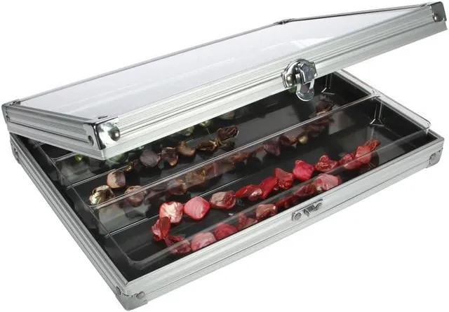 Safe Vitrinen 5614 vetrina alluminio 3 scomparti velluto blu compact