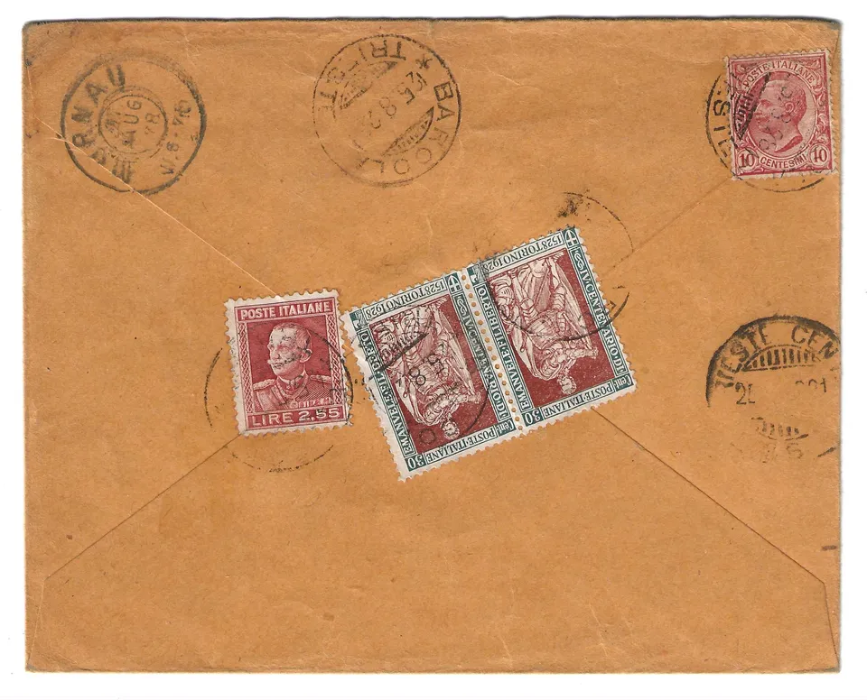 Regno d'Italia 1928 busta Barcola Germania Parmeggiani 2,55 L