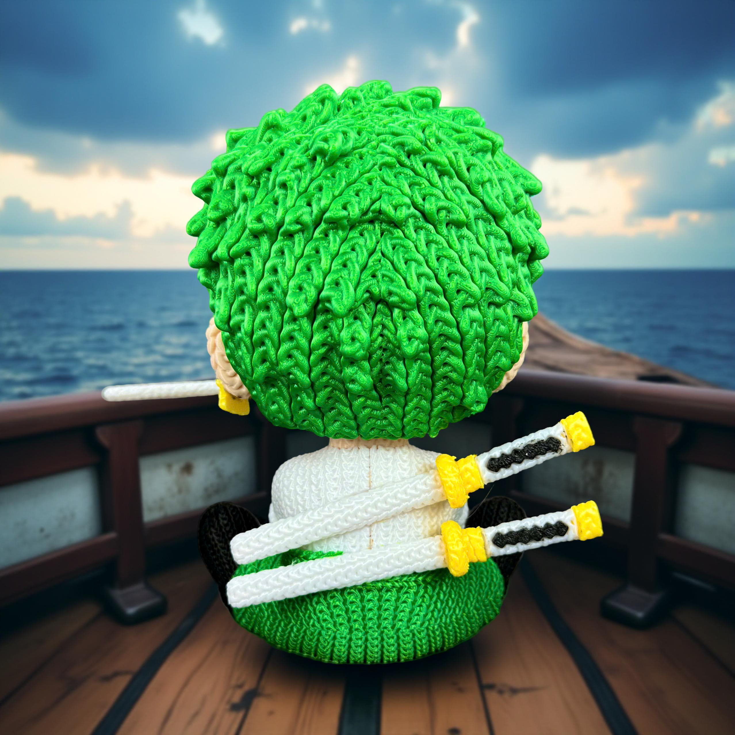 Stampe Incantate Zoro Statua Crochet PLA Spada in Bocca