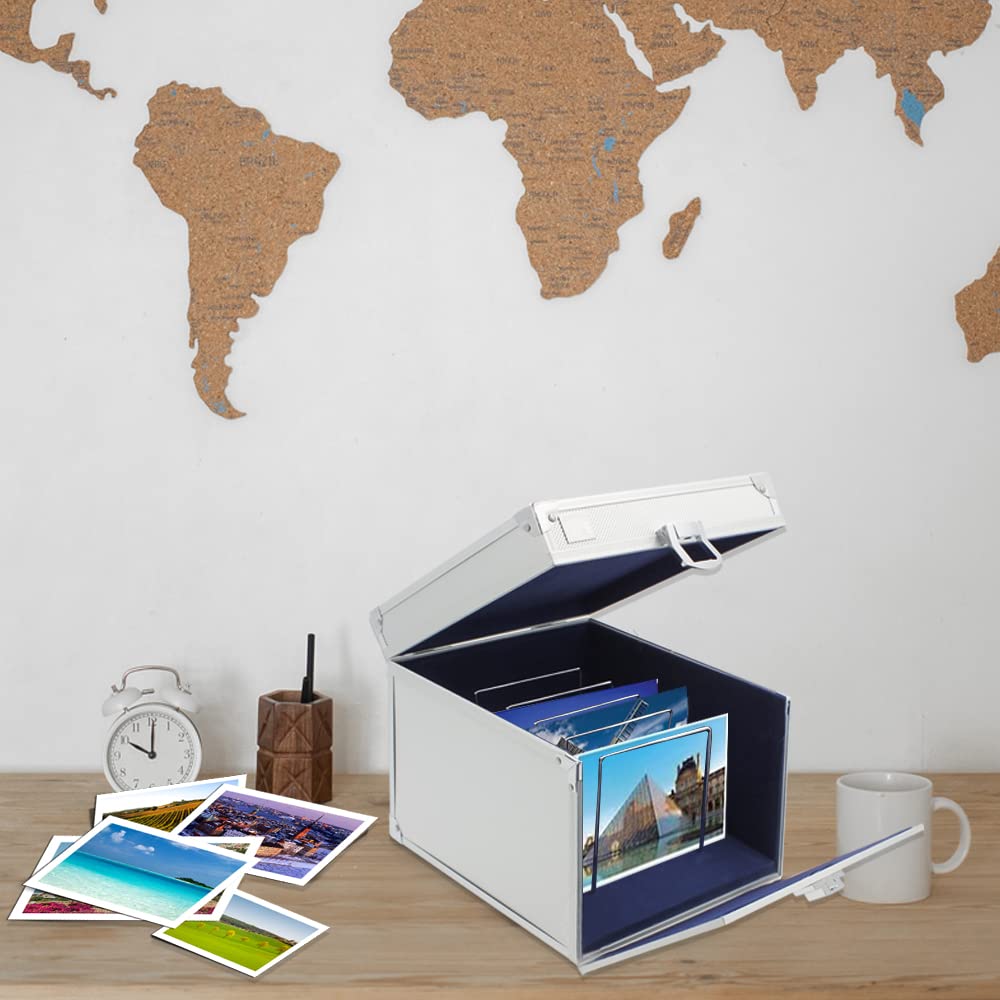 Safe 2937 Valigetta Alluminio Carte A5 Velluto Blu Chiave