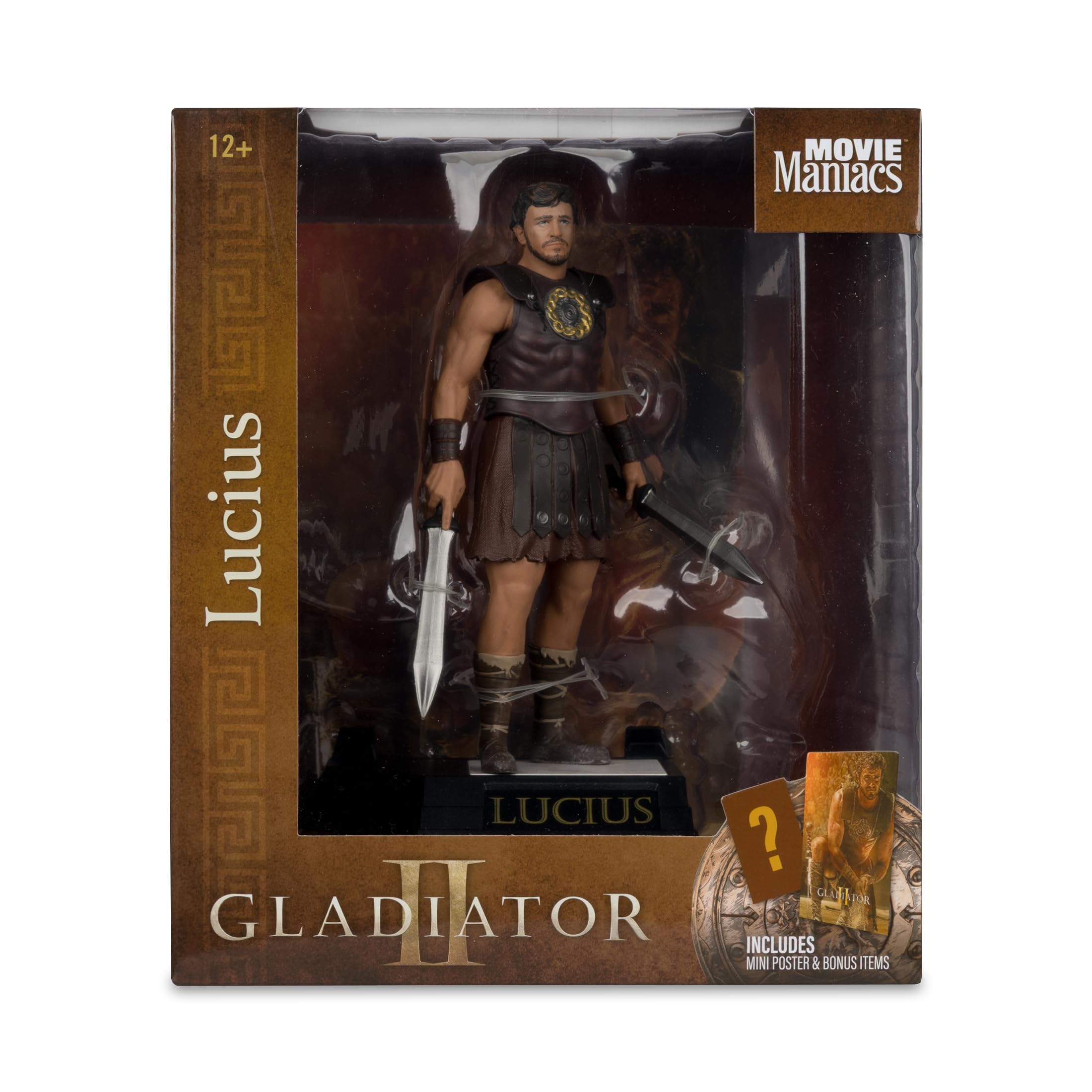 McFarlane Movie Maniacs Lucius Gladiator II figure in posa 15,2 cm