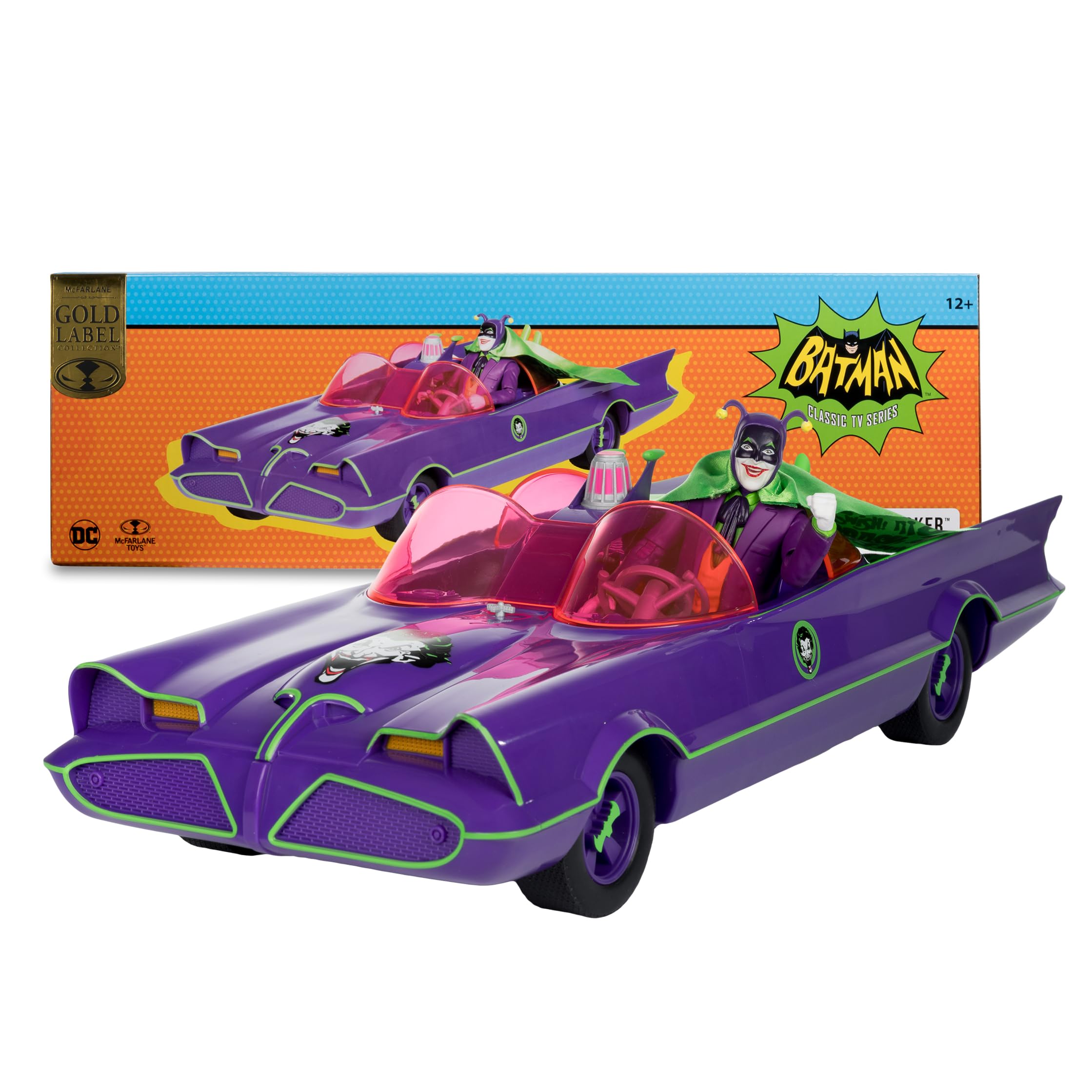 McFarlane DC Retro Batmobile e Joker Batman 66 Gold Label