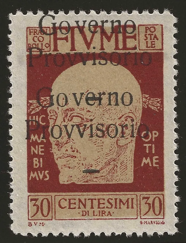 Fiume D'Annunzio 30c 1920 Francobollo Doppia Soprastampa MNH