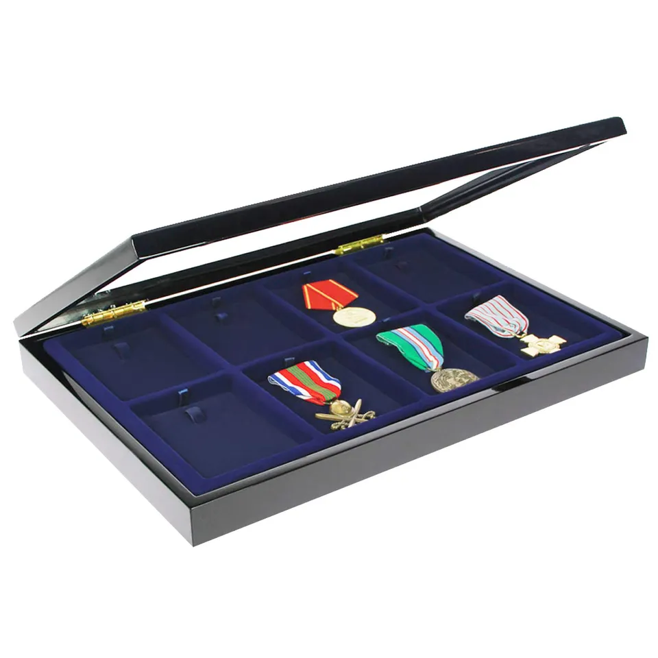 SAFE 5926 teca legno 8 medaglie velluto blu 375 mm