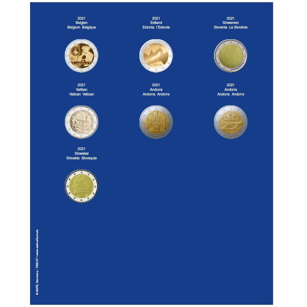 SAFE Sammelsysteme 7302-32 foglio 2 euro 2020 con capsule