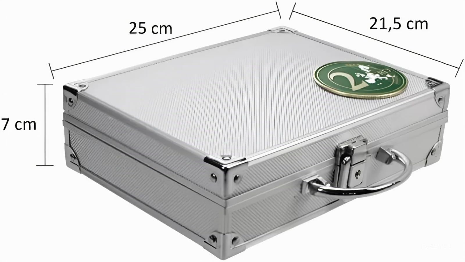 Safe Münzkoffer 172 valigetta monete 180 pezzi 2 euro alluminio