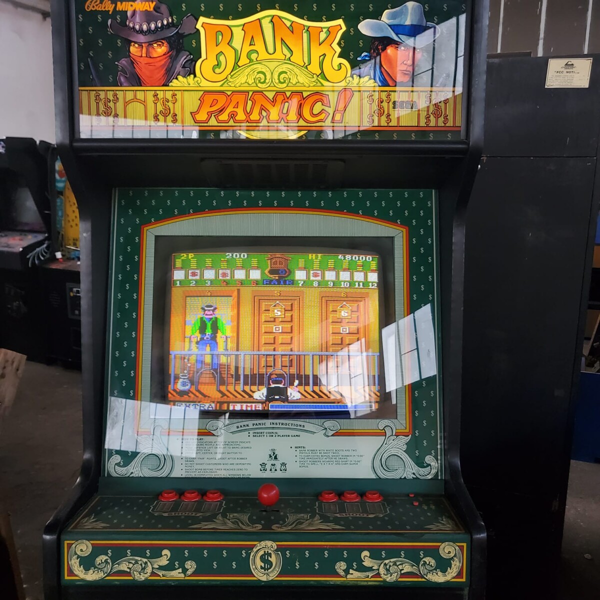 Arcade Story Bank Panic cabinato arcade SEGA 1984 western