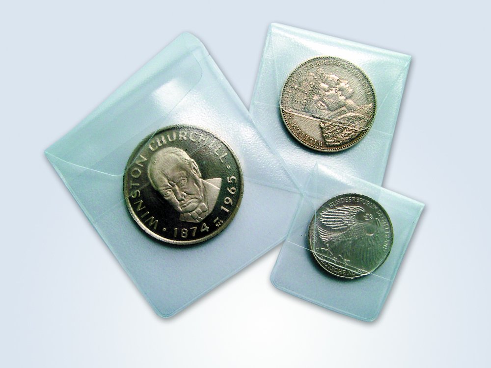 SAFE 1299 Bustine Monete 65x65 mm Set 50 Trasparenti