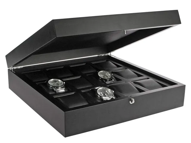 SAFE 252 Portaorologi Legno 12 Orologi Similpelle Antracite