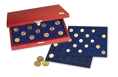Safe Müzkoffer 5787 Valigia Monete Legno 72 Capsule 2 Euro