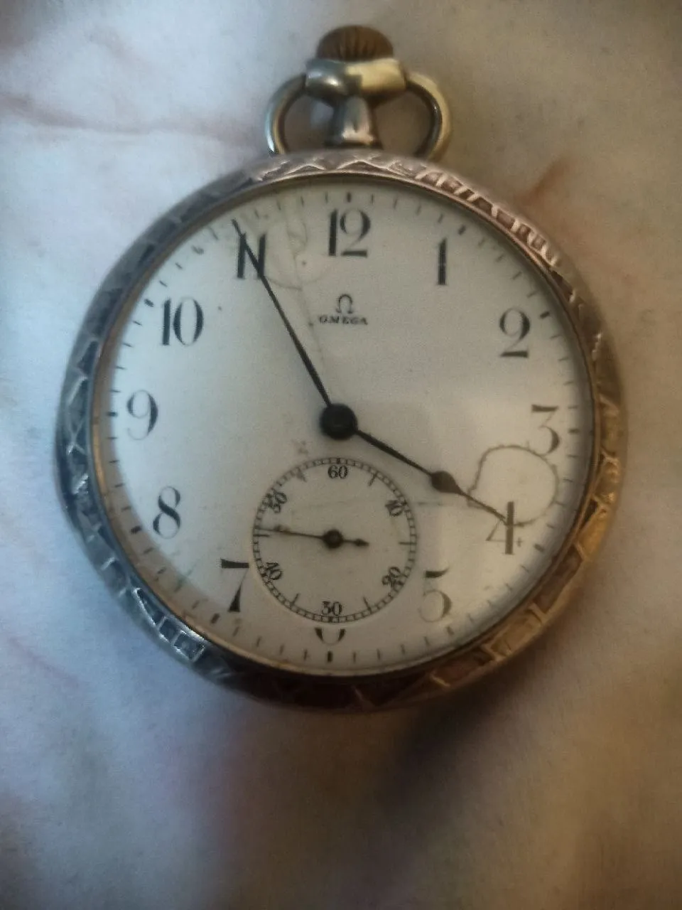 Omega Grand Prix Paris 1900 Orologio da Tasca Funzionante patina