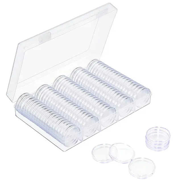 Safe Münzkapseln Set 100 Capsule Monete 30 mm con Adattatori