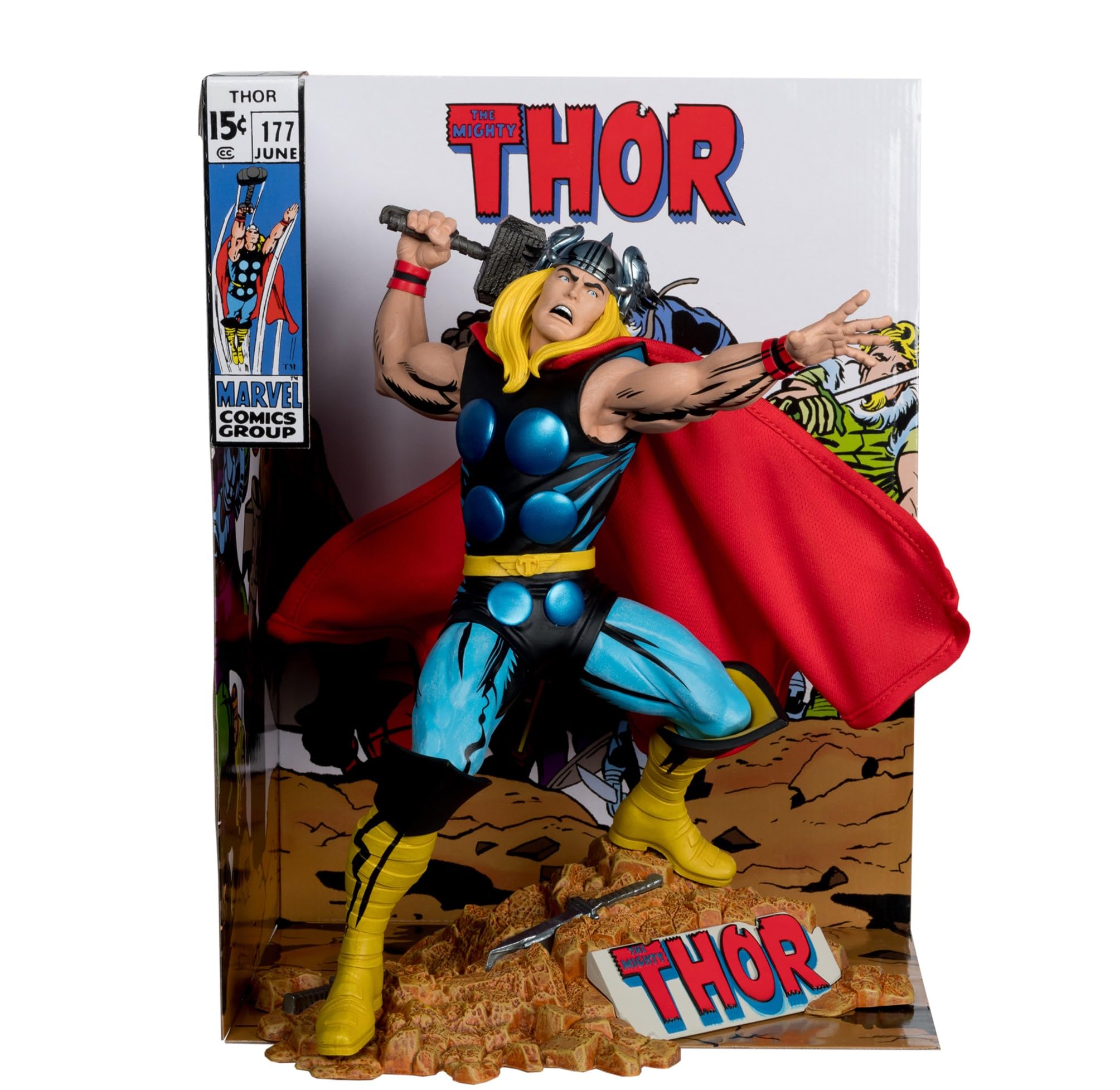 McFarlane Marvel Thor 1:6 statua con scena e fumetto #177