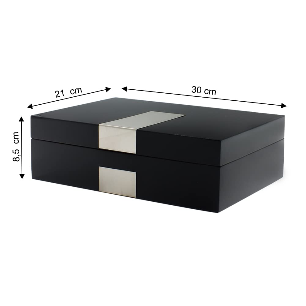 Safe Scatola Orologi Legno Nero 8 Posti 30x21 cm