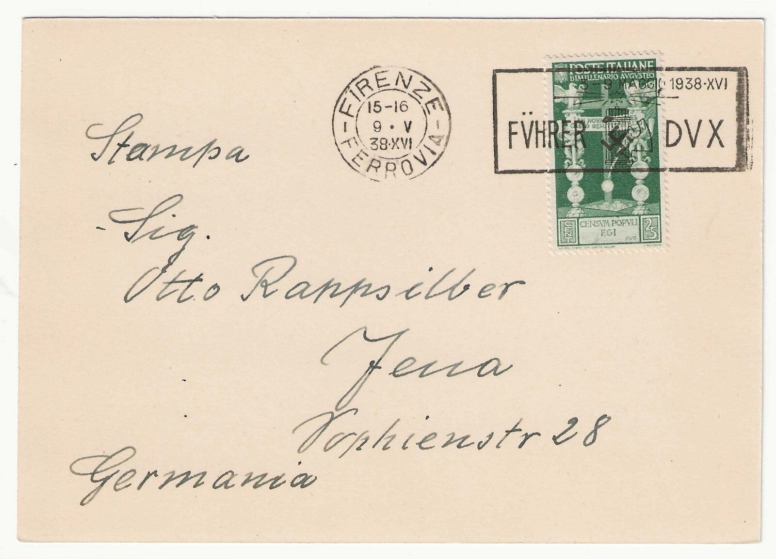 TS Collezionismo Filatelia Sassone 419 cartolina 25 cent Augusto 1937