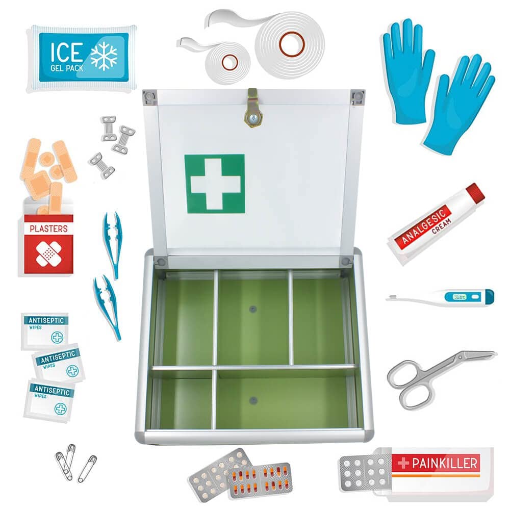 Safe Cassetta pronto soccorso da muro coperchio trasparente