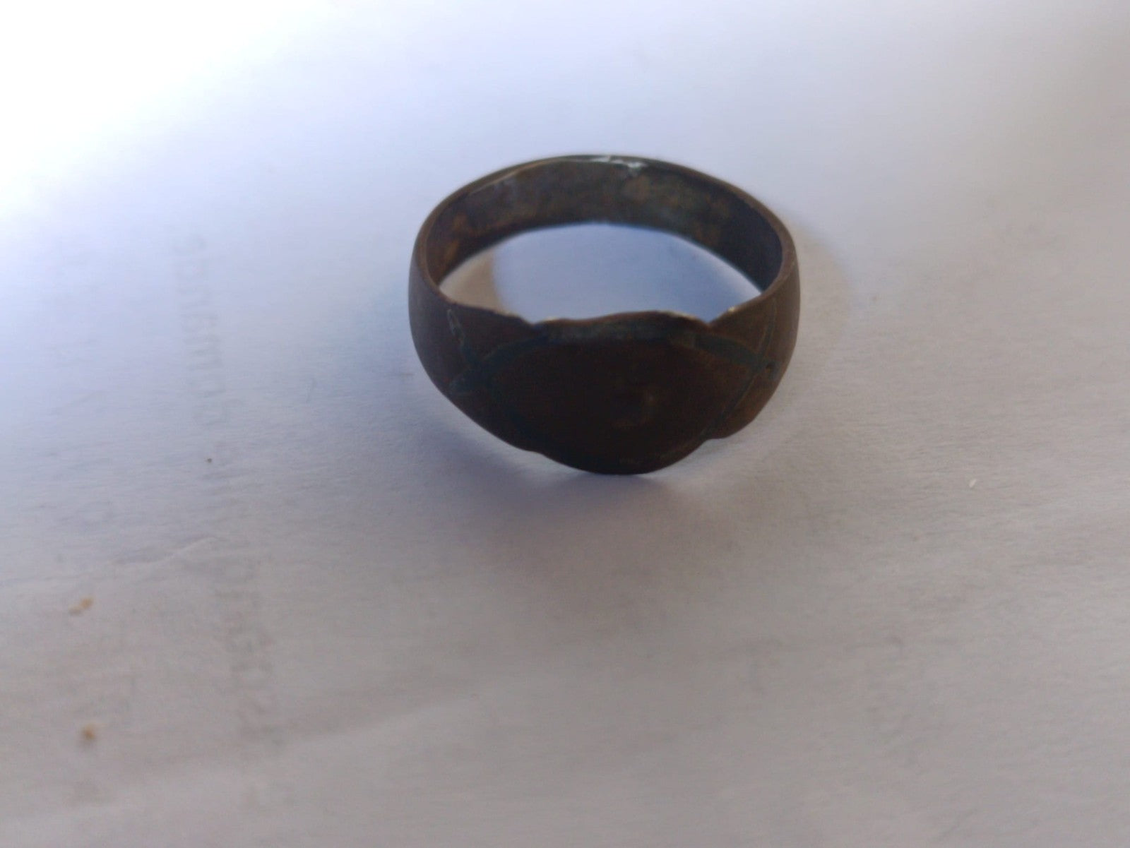 TS Collezionismo Antiquariato Anello Medievale Bronzo Misura 20