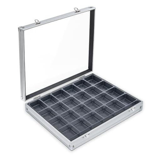 SAFE 5881 vetrina 24 scomparti alluminio per minerali