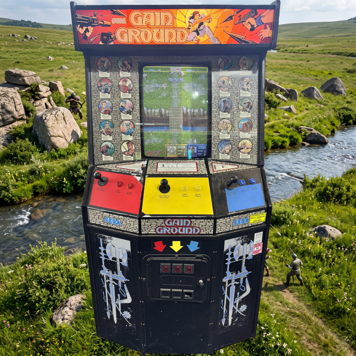 Arcade Story Rari Gain Ground cabinato 3 giocatori Sega